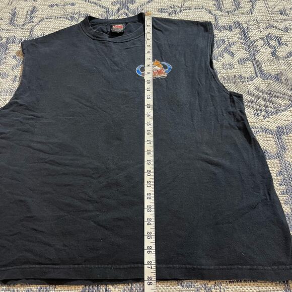 VTG Y2K Da Dawg Intense Heat Flame Double Sided Black Tank Top Shirt SZ XL - Picture 6 of 6